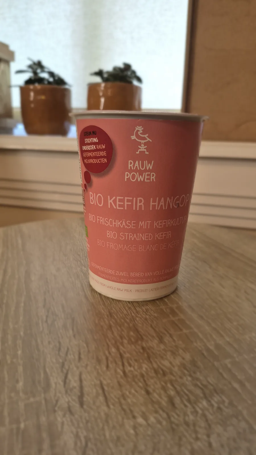 Biologische kefir hangop voorkant