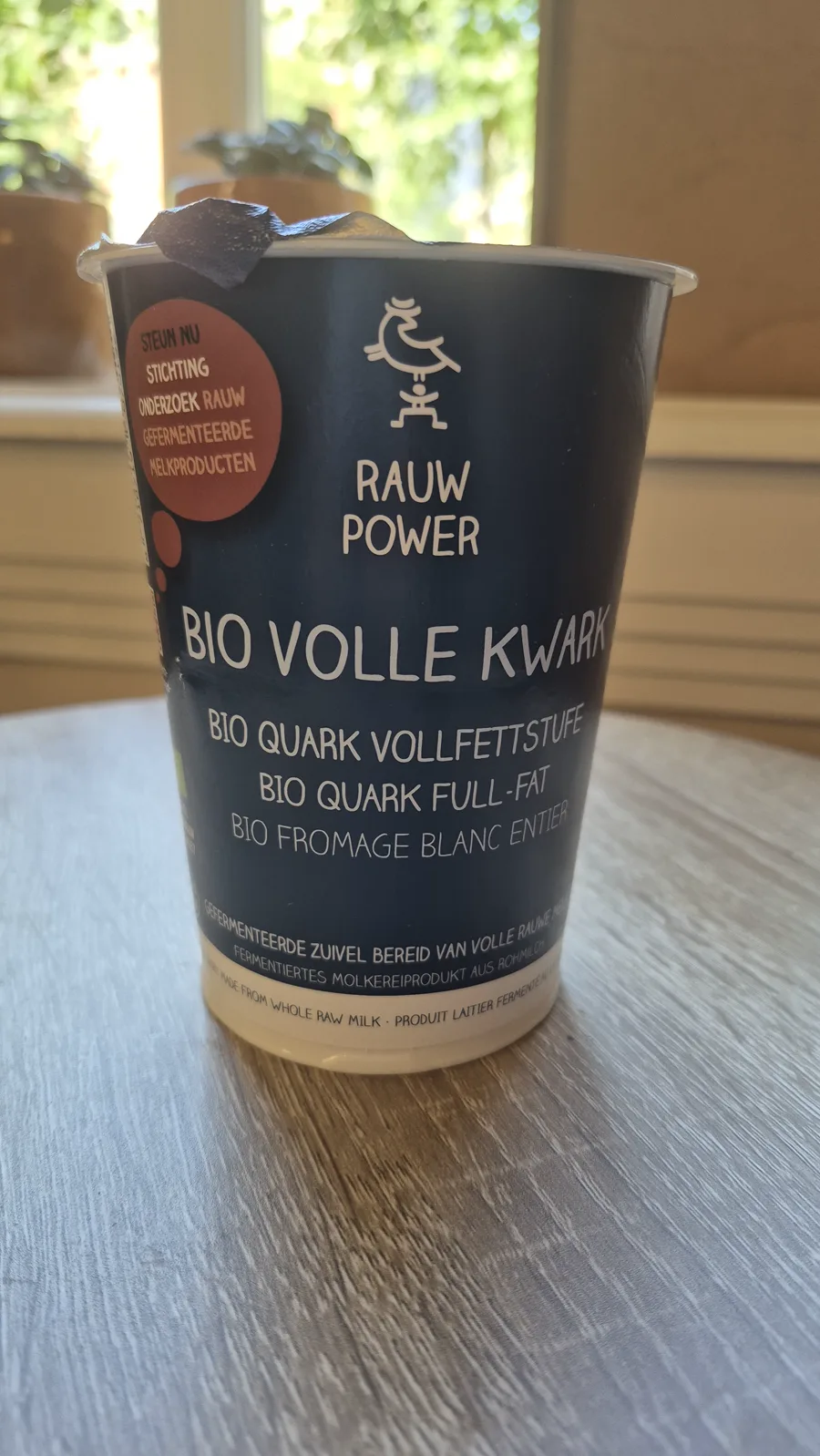 Biologische volle kwark voorkant
